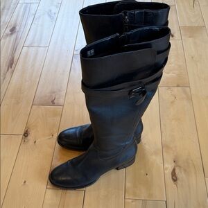 Ecco Classic Tall Black Leather Riding Boots